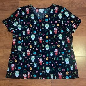 Christmas Scrub Top